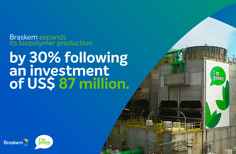 Braskem expands its biopolymer production by 30% following an investment of US$ 87 million